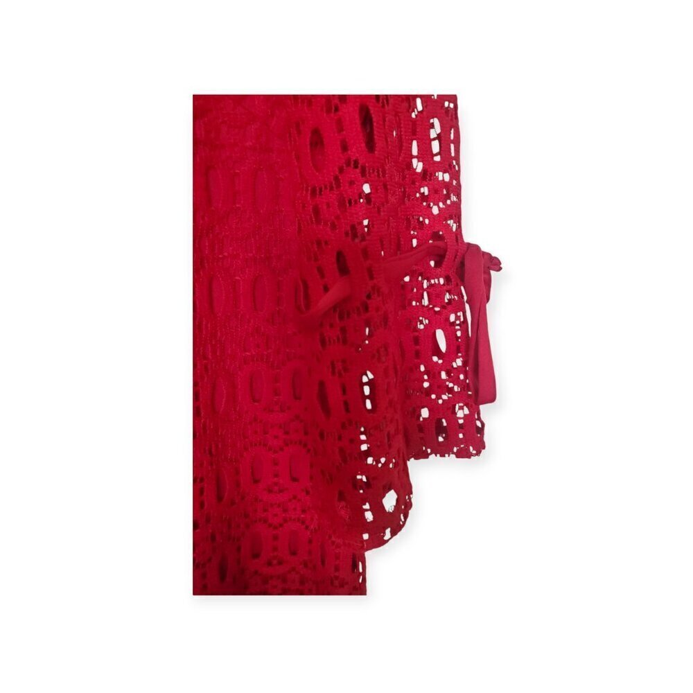 Karin Stevens Red Lace Crochet Dress Size 14 - Picture 5 of 15